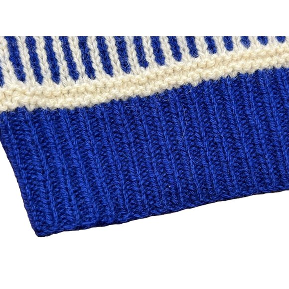 Vintage Ski Sweater, Wool Snowflake Pattern, Knit Nordic Style Pullover, Men's M - Picture 7 of 9